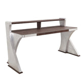 Brancaster Retro Brown Top Grain Leather & Aluminum Desk Model 92857 By ACME Furniture
